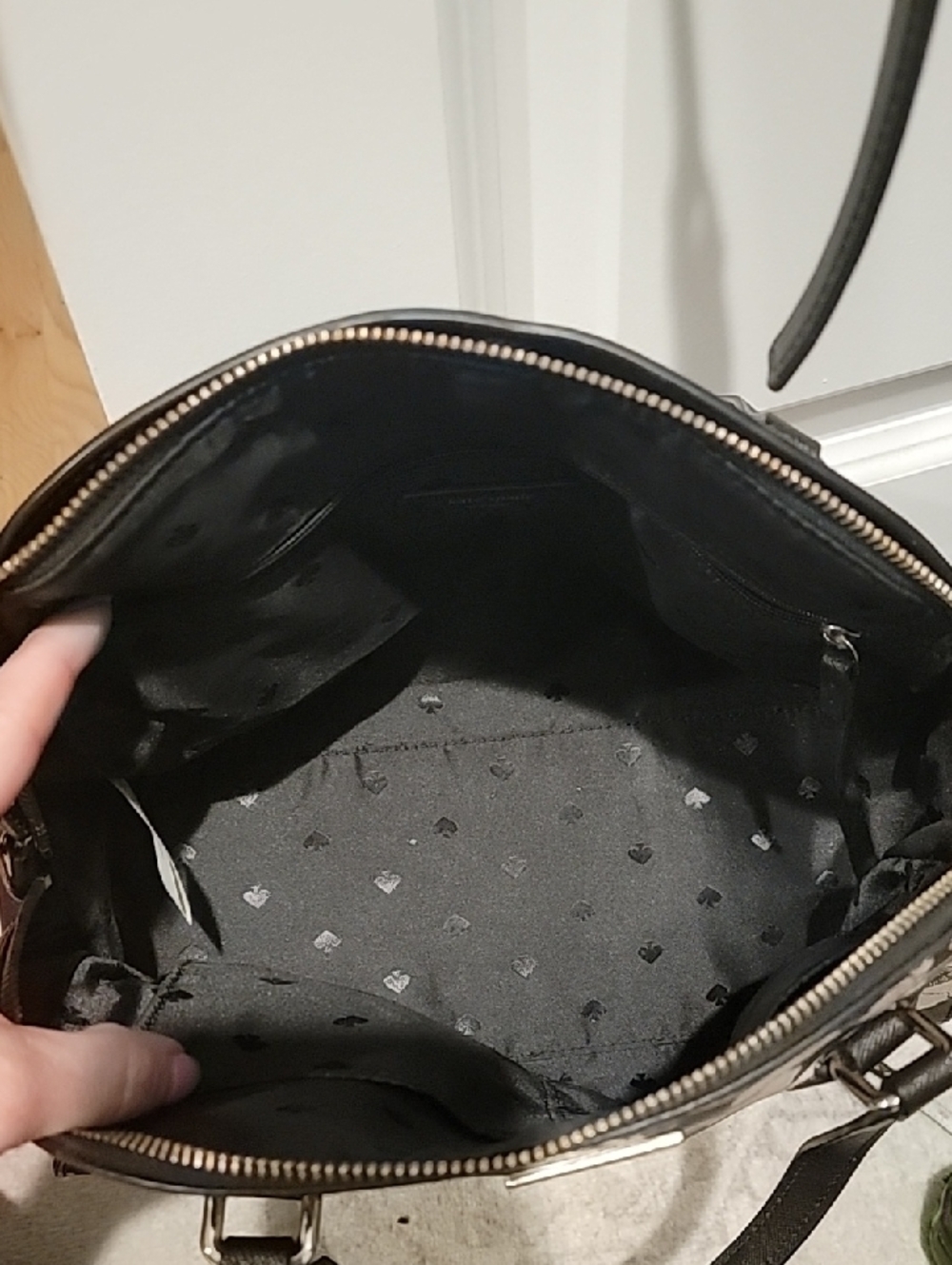 kate spade Black & Pink Floral Dome Satchel with Black Wallet - Picture 11 of 17